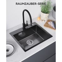 Edelstahl Küchenspüle 50 x 45 cm Unterbauspüle 50/45 cm Aufsatzspüle, Anthrazit Edelstahl Küchenspüle 50 x 45 cm Unterbauspüle 50/45 cm Aufsatzspüle, Anthrazit von SOFETIY MAX