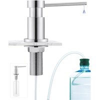 Küchenseifenspender mit 300-ml-Behälter + 1,5 m Silikon-Verlängerungsschlauch – Seifenspender für die Unterbau-Küchenspüle – Chrom von SOFETIY MAX