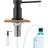 Küchenseifenspender mit 300-ml-Behälter + 1,5 m Silikon-Verlängerungsschlauch – Seifenspender für die Unterbau-Küchenspüle – Schwarz Küchenseifenspender mit 300-ml-Behälter + 1,5 m Silikon-Verlängerungsschlauch – Seifenspender für die Unterbau-Küchenspüle – Schwarz von SOFETIY MAX