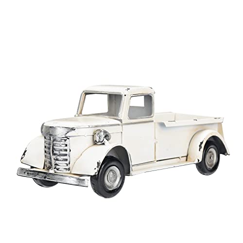 SOFFEE DESIGN 25,4 cm Collectible-Vehicles Classic Truck, Pick-up Modell Eisen Dekorationen, Sammlerstück Figur Desktop Auto Weinhalter für Home Decor Weiß von SOFFEE DESIGN