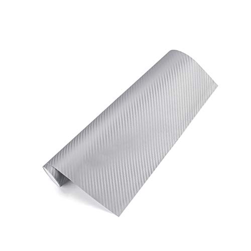 SOFIALXC 3D Carbon Vinyl Car Wrapping Folie Dekoration Aufkleber Styling-Silver-30cmx300xm von SOFIALXC