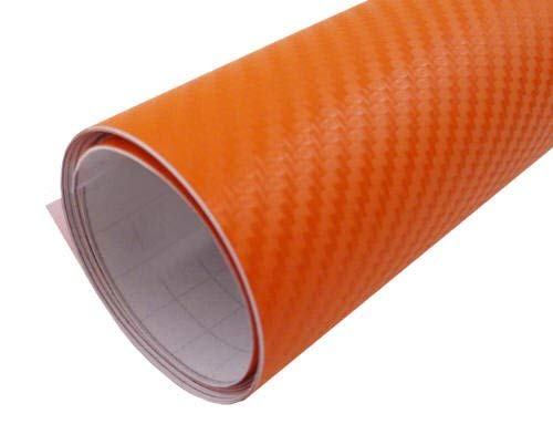 SOFIALXC 3D Carbon Vinyl Car Wrapping Folie Dekoration Aufkleber Styling- orange-30cmx300xm von SOFIALXC