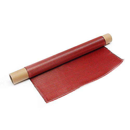 SOFIALXC 3k Carbon Faser Gewebe Tuch-Verpackungs Blatt Twill Webart 500 Mm Breite Und 1000 Mm Lang (rot Schwarz) von SOFIALXC