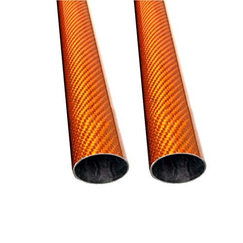 SOFIALXC CFK Orange Kohlefaser Rohr Carbon Rohr gewickelt für Quadcopter Rc Flugzeuge Glatte Oberfläche(2 Stück)- 8X6X500mm von SOFIALXC