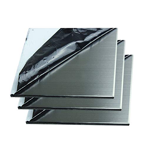 SOFIALXC Edelstahlblech Zuschnitte 304 Edelstahlplatte Einseitig Folie 150X150MM-Thickness: 1mm 3PCS von SOFIALXC