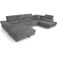 Ecksofa Aller u XXL-Ecksofa mit Schlaffunktion und zwei Bettkasten in Dunkelgrau, rechte Seite von SOFILAND