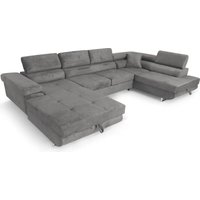Ecksofa Aller u XXL-Ecksofa mit Schlaffunktion und zwei Bettkastenin Grau, rechte Seite von SOFILAND
