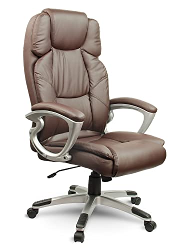 SOFOTEL Eago EG-227 - Ergonomischer Bürodrehstuhl - Bürostuhl Schreibtischstuhl - Bequemer Chefsessel mit Höhenverstellung - Drehstuhl Sessel Profiliert, Verstellbar - Braun von Sofotel