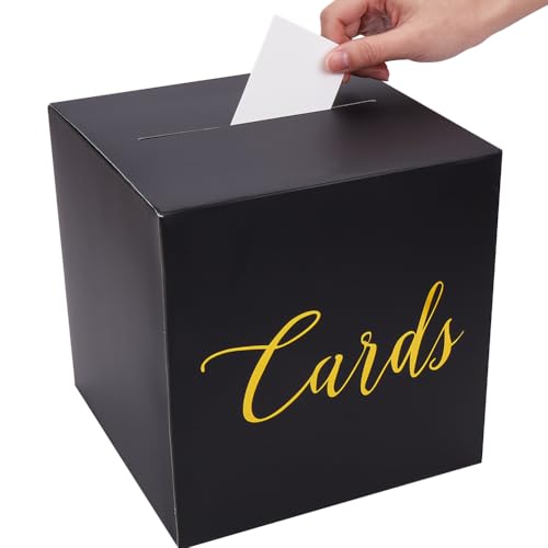SOFPLAT 9x9x9 Zoll Schwarze Hochzeitskartenbox Geschenkkarton Kraftkarton Mit 10 Karten Für Hochzeiten Empfänge Geburtstage Abschlussfeiern Jahrestage Partydekoration Tombola Geschenk Tischdekoration SOFPLAT 9x9x9 Zoll Schwarze Hochzeitskartenbox Geschenkkarton Kraftkarton Mit 10 Karten Für Hochzeiten Empfänge Geburtstage Abschlussfeiern Jahrestage Partydekoration Tombola Geschenk Tischdekoration von SOFPLATE