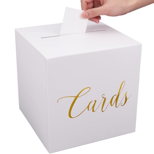 SOFPLATE Party Deko Geschenkbox Hochzeitsbox Geschenkkartenbox Kartenbox Kraftpapier Weiße 22x22x22cm Party Dekorationsbox Für Hochzeitsempfang Geburtstag Abschlussfeier Jahrestag Tombola Geschenke von SOFPLATE