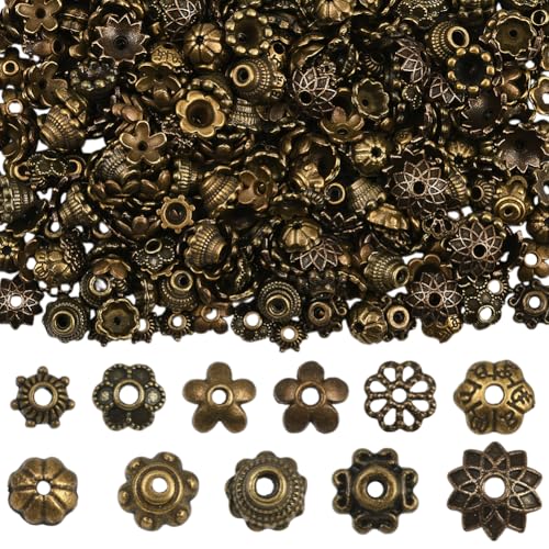 SOFPLATE 1 Box 12 Stile 480 Stück Perlen Endkappen Blumenn Perlenkappen Großpackung Legierung Metall Tibetisches Vintage Gold Abstandshalter In Verschiedenen Formen Für Die Schmuckherstellung Fundstüc SOFPLATE 1 Box 12 Stile 480 Stück Perlen Endkappen Blumenn Perlenkappen Großpackung Legierung Metall Tibetisches Vintage Gold Abstandshalter In Verschiedenen Formen Für Die Schmuckherstellung Fundstüc von SOFPLATE