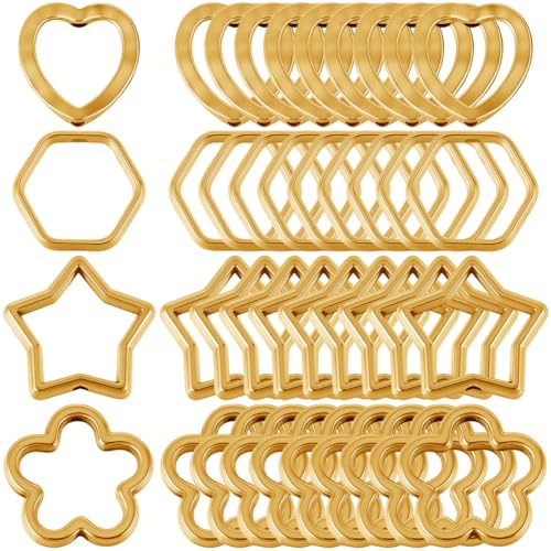 SOFPLATE 1 Box 120 Stück 4 Stile Blumenperlenrahmen Goldene Hohle Blumenperlen Mit Doppelloch Stern Herz Sechseck Brennrahmen Loser Abstandshalter Für Die Schmuckherstellung Halsketten Armbänder Ohrri SOFPLATE 1 Box 120 Stück 4 Stile Blumenperlenrahmen Goldene Hohle Blumenperlen Mit Doppelloch Stern Herz Sechseck Brennrahmen Loser Abstandshalter Für Die Schmuckherstellung Halsketten Armbänder Ohrri von SOFPLATE