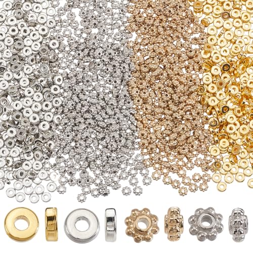 SOFPLATE 1 Box 1200 Stück 4 Stile Scheiben Abstandsperlen Tibetische Blumen Abstandsperlen CCB Kunststoff Gold Flach Rund Silber Granuliert Kleine Lose Perlen Abstandshalter Für Die Schmuckherstellung SOFPLATE 1 Box 1200 Stück 4 Stile Scheiben Abstandsperlen Tibetische Blumen Abstandsperlen CCB Kunststoff Gold Flach Rund Silber Granuliert Kleine Lose Perlen Abstandshalter Für Die Schmuckherstellung von SOFPLATE
