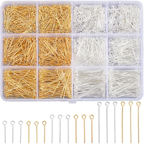 SOFPLATE 1 Box 1500 Stück 6 Stile Messing Ösennadeln Offener Kopf Nadel Gold/Silber Metall Dekorativer Perlendraht Nadeln Kopfnadeln Beschläge Für Die Schmuckherstellung Ohrringe Armbänder Halsketten SOFPLATE 1 Box 1500 Stück 6 Stile Messing Ösennadeln Offener Kopf Nadel Gold/Silber Metall Dekorativer Perlendraht Nadeln Kopfnadeln Beschläge Für Die Schmuckherstellung Ohrringe Armbänder Halsketten von SOFPLATE