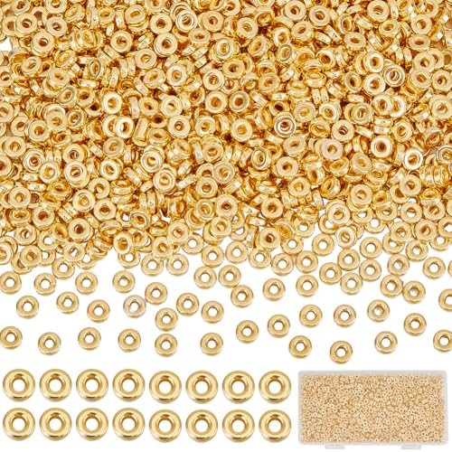 SOFPLATE 1 Box 1500 Stück 6mm Flache Runde Abstandsperlen Goldene Rondellperle 2mm Loch Kunststoffscheibe Charm Heishi Perlen Abstandshalter Für Armbänder Perlen Halsketten Ohrringe Schmuckherstellun SOFPLATE 1 Box 1500 Stück 6mm Flache Runde Abstandsperlen Goldene Rondellperle 2mm Loch Kunststoffscheibe Charm Heishi Perlen Abstandshalter Für Armbänder Perlen Halsketten Ohrringe Schmuckherstellun von SOFPLATE