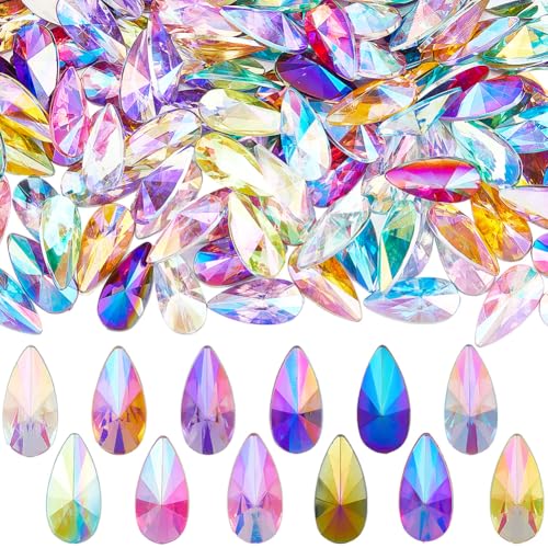 SOFPLATE 1 Box 192 Stück 12 Farben Verschiedene Cabochons Flach Bunte Cabochons Kleine Acryl Tropfen Kristall Flache Rückseite Wassertropfen Ohne Loch Kunststoff Strasssteine Zum Basteln von Kostümen von SOFPLATE