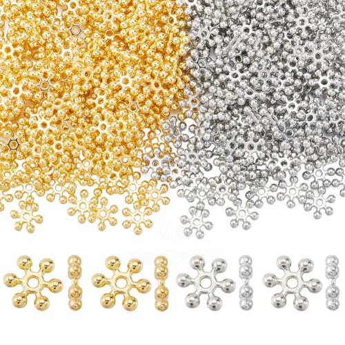 SOFPLATE 1 Box 400 Stück Schneeflocken Abstandshalterperlen Silberfarbene Metall Abstandshalterperlen Großpackung Mit Tibetischer Legierung Gold 10mm Mini Blume Winter Weihnachten Schneeflocken Perle SOFPLATE 1 Box 400 Stück Schneeflocken Abstandshalterperlen Silberfarbene Metall Abstandshalterperlen Großpackung Mit Tibetischer Legierung Gold 10mm Mini Blume Winter Weihnachten Schneeflocken Perle von SOFPLATE