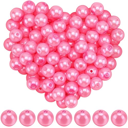 SOFPLATE 1 Box 500 Stück 8mm Perlen Rosa Glanzperlen Mit Löchern Bulk Kunstacryl ABS Glänzender Satin Schlichte Süße Abstandshalter Für Schmuckherstellung DIY Basteln Ohrringe Armbänder Geschenke Für von SOFPLATE