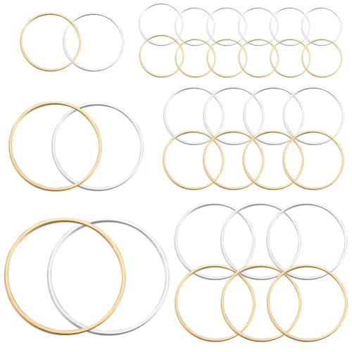 SOFPLATE 1 Box 6 Stile 120 Stück Ohrringe Perlenring Runde Perlenringe Gold Silber Messing Kreis Verbindungsohrringe Perlenring Beschläge Für Schmuckherstellung Zubehör DIY Ohrringe Basteln Dekorativ von SOFPLATE