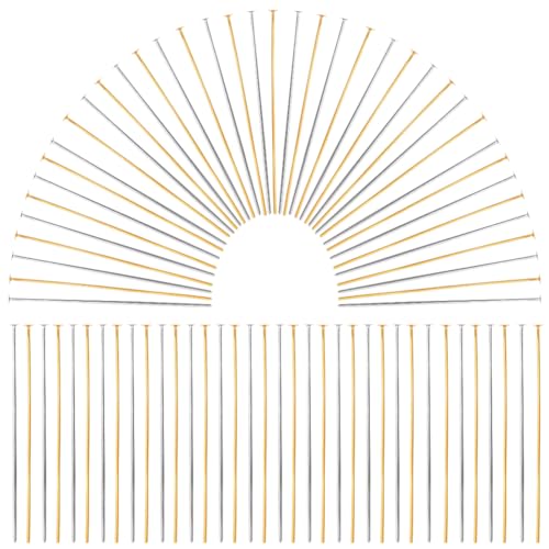 SOFPLATE 1 Box 600 Stück Feine Stecknadeln Zum Nähen40 mm LangStecknadel Mit Flachem KopfMessing KopfnadelnGroßpackung Gold/SilberSchmuckzubehörStecknadeln Zur SchmuckherstellungZubehör Zum Selbermach von SOFPLATE
