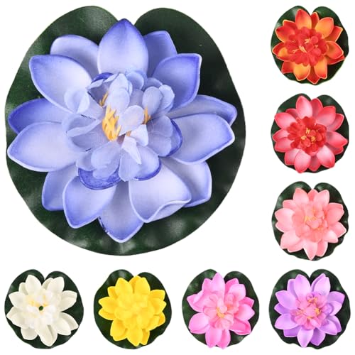 SOFPLATE 1 Box 8 Stück Künstliche LotusBlumenn Schwimmende LotusBlumen Mit Seerosenblatt 10cm Schaumstoff Seerosenteich Dekoration Für Aquarium Brunnen Pool Fischtank Innen Und Außenbereich Garten Hei SOFPLATE 1 Box 8 Stück Künstliche LotusBlumenn Schwimmende LotusBlumen Mit Seerosenblatt 10cm Schaumstoff Seerosenteich Dekoration Für Aquarium Brunnen Pool Fischtank Innen Und Außenbereich Garten Hei von SOFPLATE