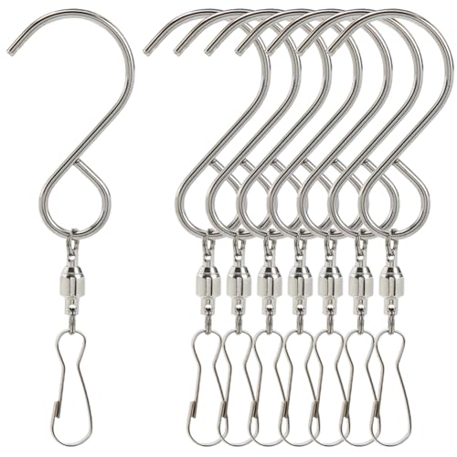 SOFPLATE 1 Box Mit 12 Windspiel Drehhaken Drehclip Aufhängehaken 360 Grad Doppelt Drehbar S Haken Windsack Aus Edelstahl Kristalldreher Für Windspiele Sonnenfänger Gartenglocken von SOFPLATE