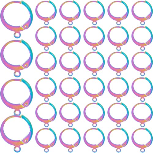 SOFPLATE 1 Box Mit 40 runden Ohrringhaken Aus DrahtOhrringzubehör Aus EdelstahlGroße Menge An Leverback OhrringhakenFranzösischer HakenBaumelnde Farbige Regenbogen Huggie Ohrringhaken Zur Schmuckherst von SOFPLATE