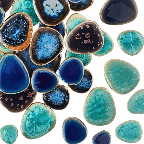 SOFPLATE 1 Schachtel 200g Mosaik Fliesenstücke Porzellan Mosaikfliesen Tropfenform China Stil Unregelmäßige Mosaikstücke Großpackung Für Heimwerker Bastelarbeiten Teller Blumenntöpfe Vasen Tassen Heim von SOFPLATE