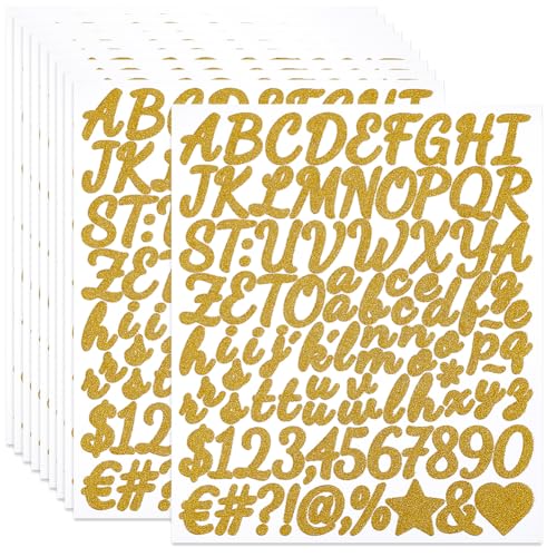 SOFPLATE 10 Blatt 1 Zoll Glitzer Alphabet Aufkleber Goldene Buchstaben Und Zahlenaufkleber Vinyl Selbstklebende Symbole Zum Aufkleben von Buchstaben Für Briefkasten Schilder Scrapbooks DIY Bastelarbei SOFPLATE 10 Blatt 1 Zoll Glitzer Alphabet Aufkleber Goldene Buchstaben Und Zahlenaufkleber Vinyl Selbstklebende Symbole Zum Aufkleben von Buchstaben Für Briefkasten Schilder Scrapbooks DIY Bastelarbei von SOFPLATE