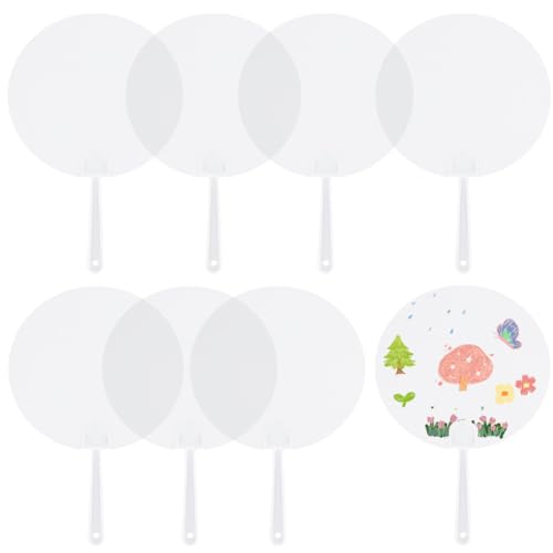 SOFPLATE 10 Stück Runder Handfächer Aus Kunststoff Blanko Großpackung Flach Rund PVC Durchsichtig Für Den Sommer Transparent Chinesischer Stil Handgehalten Dekorativ Bedruckbar Für Tanzaufführungen Ho SOFPLATE 10 Stück Runder Handfächer Aus Kunststoff Blanko Großpackung Flach Rund PVC Durchsichtig Für Den Sommer Transparent Chinesischer Stil Handgehalten Dekorativ Bedruckbar Für Tanzaufführungen Ho von SOFPLATE