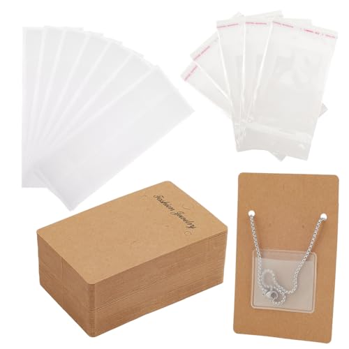 SOFPLATE 100 Stück Displaykarten Für Halsketten Blanko Schmuckhalter Aus Papier Mit 100 Stück Klebebeuteln Und Tüten 3.94 x 2.56 rechteckige Burlywood Pappe Zum Ausstellen Ohrringen SOFPLATE 100 Stück Displaykarten Für Halsketten Blanko Schmuckhalter Aus Papier Mit 100 Stück Klebebeuteln Und Tüten 3.94 x 2.56 rechteckige Burlywood Pappe Zum Ausstellen Ohrringen von SOFPLATE