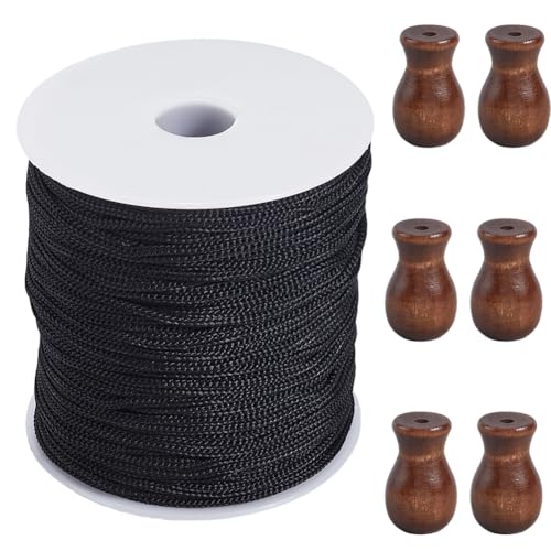 SOFPLATE 100 m/109 Yard 2mm Lange Rollo Zugschnur Raffrollo Kordelzug Mit 6 schwarzen Holzknöpfen Rund Wetterbeständig Spule Fadenseil Kits Zubehör Für Selbstgemachte Raffrollos SOFPLATE 100 m/109 Yard 2mm Lange Rollo Zugschnur Raffrollo Kordelzug Mit 6 schwarzen Holzknöpfen Rund Wetterbeständig Spule Fadenseil Kits Zubehör Für Selbstgemachte Raffrollos von SOFPLATE