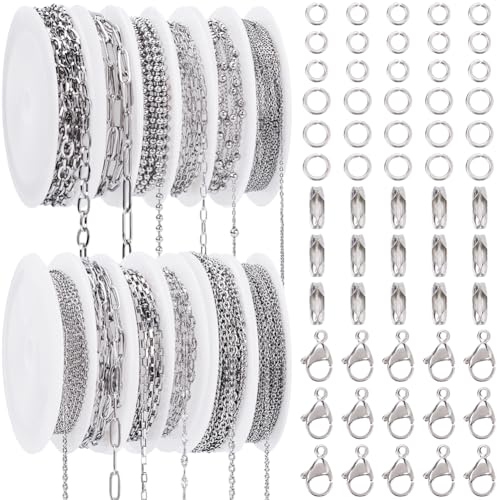 SOFPLATE 12 Rolle 32 m/105 Fuß Kabelkettenrolle Silberne Büroklammerkette Großpackung Strukturierte Kugel Aus Edelstahl Büroklammer Venezianische Verbindungsketten Kits Für Die Schmuckherstellung Hals SOFPLATE 12 Rolle 32 m/105 Fuß Kabelkettenrolle Silberne Büroklammerkette Großpackung Strukturierte Kugel Aus Edelstahl Büroklammer Venezianische Verbindungsketten Kits Für Die Schmuckherstellung Hals von SOFPLATE