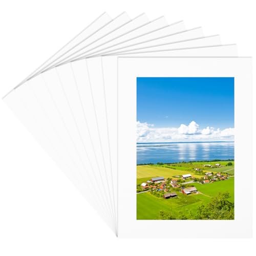 SOFPLATE 15 Stück 6x8 Bilderrahmen Passepartouts Vorgeschnittene Fotomatten Weißes Rechteckiges Hohles Papier Display Show Core Bevel Album Backing Kit Zubehör Für 6 x 4 Zoll Fotos Bilder Wand Kunstwe von SOFPLATE