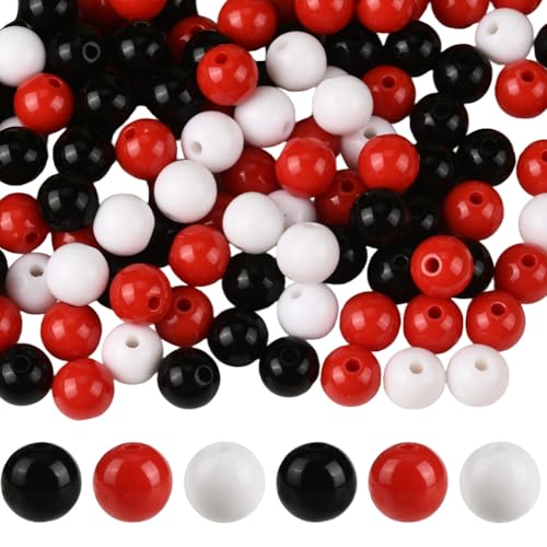 SOFPLATE 200 Stück 3 Farben Schwarze Perlen 10mm Perlen Acrylperlen Bunt Rot Weiß Undurchsichtig Kleine Runde Kugel Basteln Glatte Lose Abstandshalter Zubehör Für Die Schmuckherstellung Armbänder Hal SOFPLATE 200 Stück 3 Farben Schwarze Perlen 10mm Perlen Acrylperlen Bunt Rot Weiß Undurchsichtig Kleine Runde Kugel Basteln Glatte Lose Abstandshalter Zubehör Für Die Schmuckherstellung Armbänder Hal von SOFPLATE