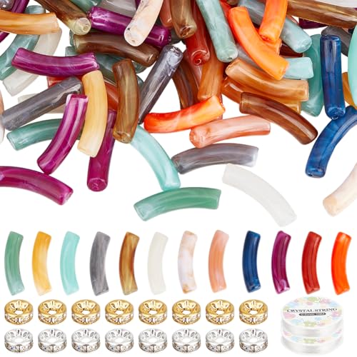 SOFPLATE 240 Stück Bambusröhrenperlen Gebogene Perlenröhren Mit 2 Rollen Faden Bunte Nudeln Acryl Glatt Lange Messing Strass Abstandsperlen Set Für Die Schmuckherstellung Armbänder Halsketten Schlüsse SOFPLATE 240 Stück Bambusröhrenperlen Gebogene Perlenröhren Mit 2 Rollen Faden Bunte Nudeln Acryl Glatt Lange Messing Strass Abstandsperlen Set Für Die Schmuckherstellung Armbänder Halsketten Schlüsse von SOFPLATE
