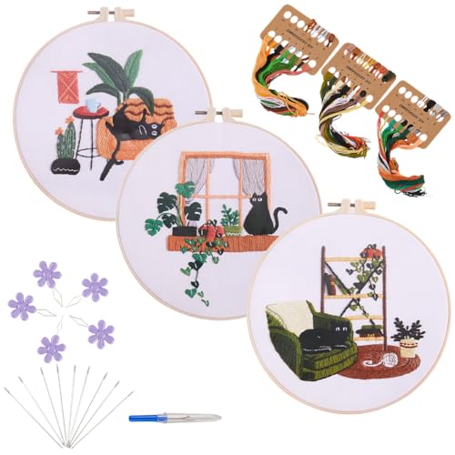 SOFPLATE 3 Set Katzen Stickerei Kreuzstich Set Tiere Schnittmuster Urlaub Schwarzes Kätzchen Sofa Fenstermuster Mit Stoffrahmen Farbigen Fäden Nadeln Anleitung Stick Starter Set Für Erwachsene Kunstha SOFPLATE 3 Set Katzen Stickerei Kreuzstich Set Tiere Schnittmuster Urlaub Schwarzes Kätzchen Sofa Fenstermuster Mit Stoffrahmen Farbigen Fäden Nadeln Anleitung Stick Starter Set Für Erwachsene Kunstha von SOFPLATE