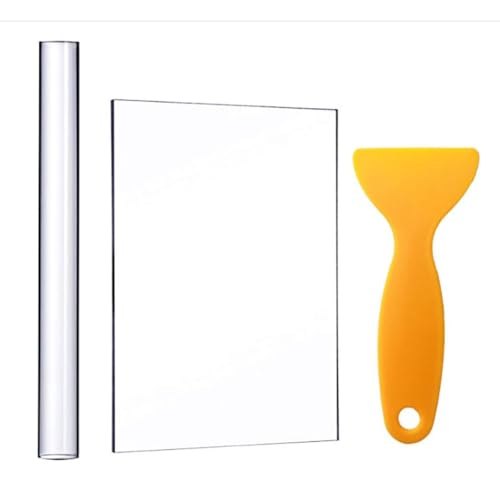SOFPLATE 3 Stück Tonwerkzeuge Acrylrolle Polymer Ton Kunststoffwerkzeuge Bunt Schaberunterstützte Schaufel Leeres Rechteck Bastel Acryl Trägerplatten Stangen Sets Zum Formen Bildhauen Modellieren DIY von SOFPLATE