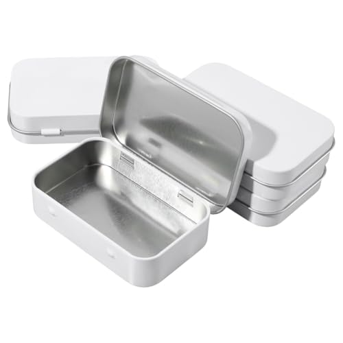 SOFPLATE 4 Packung 4 x 2.5 x 0.9 Zoll Blechdosen Mit Scharnier Metallbehälter Mit Scharnierdeckel Weißes Eisen Leer Rechteckig Klein Mini Aufbewahrung Tragbarer Organizer Behälter Für Tee Reißzwecken SOFPLATE 4 Packung 4 x 2.5 x 0.9 Zoll Blechdosen Mit Scharnier Metallbehälter Mit Scharnierdeckel Weißes Eisen Leer Rechteckig Klein Mini Aufbewahrung Tragbarer Organizer Behälter Für Tee Reißzwecken von SOFPLATE