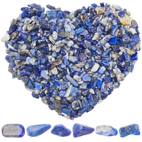 SOFPLATE 500g /1.1 Pfund Lapislazuli Steinsplitter Trommelsteine Kleine Unregelmäßig Geformte Blaue Zerkleinerte Trommelsteinsplitter Für Die Schmuckherstellung Zuhause Büro Vasen Pflanzen Dekoratives von SOFPLATE