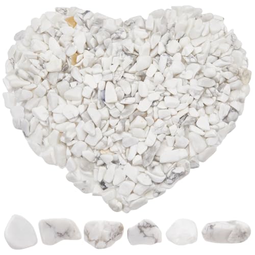 SOFPLATE 500g /1.1 lb Howlith Kristallsplitter Natürliche Edelsteinsplitter Kleine Weiße Unregelmäßig Geformte Getrommelte Steinsplitter Ohne Löcher Zur Schmuckherstellung als Vasenfüller als Dekorati von SOFPLATE