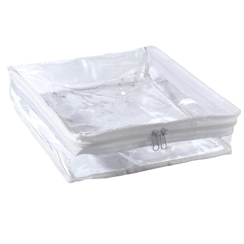 SOFPLATE 6 Packung 10.2 x 10.2 x 2.8 Zoll Durchsichtige Pulloverbeutel Aus Kunststoff Durchsichtige Kleiderbeutel Mit Reißverschluss Rechteckige Transparente Kosmetiktaschen Aus PVC Für Kleidung Decke von SOFPLATE