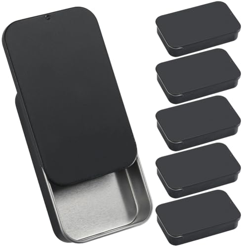 SOFPLATE 6 Stück 3 x 2 x 0.6 Zoll Metall Schiebedose Kleiner Blechbehälter Mit Schiebedeckel Schwarzer Deckel Leer Rechteckig Mit Scharnier Eisen Mini Schmuckstück Weißblechbehälter Für Süßigkeiten Pi SOFPLATE 6 Stück 3 x 2 x 0.6 Zoll Metall Schiebedose Kleiner Blechbehälter Mit Schiebedeckel Schwarzer Deckel Leer Rechteckig Mit Scharnier Eisen Mini Schmuckstück Weißblechbehälter Für Süßigkeiten Pi von SOFPLATE