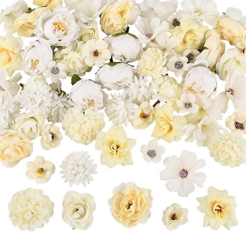 SOFPLATE 60 Stück Mini KunstBlumenn Kleine Künstliche Rosenköpfe Lose Weiß Gelbe Blumenn Ohne Stiel Gänseblümchen Blütenkopf Für Hochzeit Geburtstag Party Kranz Girlande Heimdekoration SOFPLATE 60 Stück Mini KunstBlumenn Kleine Künstliche Rosenköpfe Lose Weiß Gelbe Blumenn Ohne Stiel Gänseblümchen Blütenkopf Für Hochzeit Geburtstag Party Kranz Girlande Heimdekoration von SOFPLATE