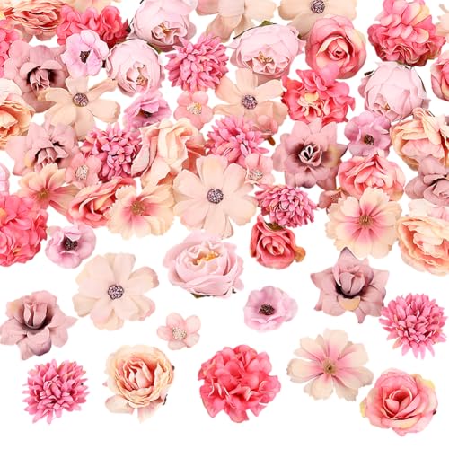 SOFPLATE 60 Stück Mini KunstBlumennköpfe Große Menge Künstliche StoffBlumenn Rosa 3D Kleine Dekorative StoffBlumenn Blütenköpfe Gänseblümchen Rosendekor Für Hochzeit Geburtstag Party Kranz Girlande Ha SOFPLATE 60 Stück Mini KunstBlumennköpfe Große Menge Künstliche StoffBlumenn Rosa 3D Kleine Dekorative StoffBlumenn Blütenköpfe Gänseblümchen Rosendekor Für Hochzeit Geburtstag Party Kranz Girlande Ha von SOFPLATE
