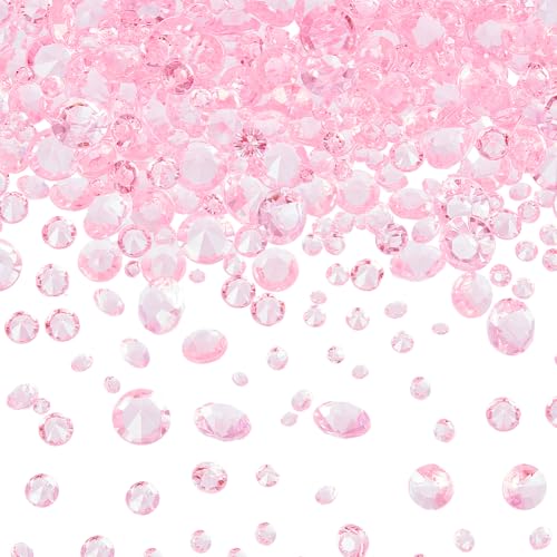 SOFPLATE 6300 Stück 5 Größen Rosa Diamant Kristall Edelsteine Vasenfüller Acryl Strass Spitz Zulaufend Facettiert Eisstein Tischstreudiamanten Edelsteine Für Vasenfüller Tisch Weihnachtshochzeits Und von SOFPLATE