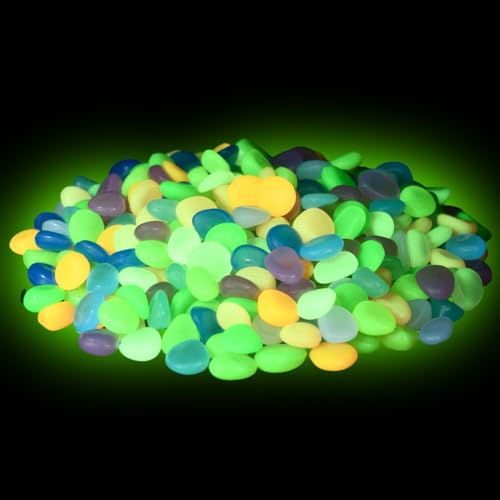 SOFPLATE Ca. 200g Im Dunkeln Leuchtende Steine Bunte Aquariumfelsen Klein Leuchtend Acryl Sortiert Dekorativ Ohne Loch Perlen Vasenfüller Zubehör Für Aquarien Vasen Partys Zuhause Heimwerker Basteln D von SOFPLATE