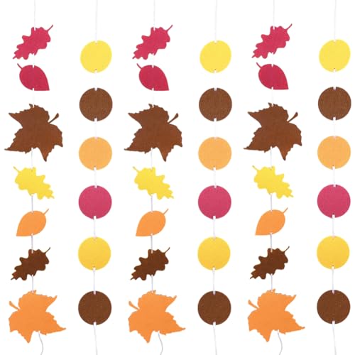 SOFPLATE Filz-Girlande, 2 Stile, Herbst-Party-Banner mit Seilnadeln, buntes Ahornblatt, rund, hängende Hintergrundbanner, Kits für Herbsternte, Erntedankfest, Party, DIY-Dekoration SOFPLATE Filz-Girlande, 2 Stile, Herbst-Party-Banner mit Seilnadeln, buntes Ahornblatt, rund, hängende Hintergrundbanner, Kits für Herbsternte, Erntedankfest, Party, DIY-Dekoration von SOFPLATE