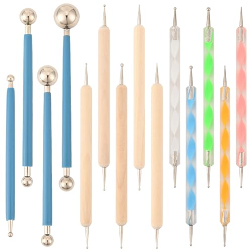 SOFPLATE Polymer-Ton-Werkzeug-Set, gemischte Größen, Kunststoff-Gewindespitze, doppelseitiger Kugel-Prägestift für Erwachsene, Schnitzen, Zeichnen, Formen, Nagelkunst, Bastelbedarf, 14 Stück SOFPLATE Polymer-Ton-Werkzeug-Set, gemischte Größen, Kunststoff-Gewindespitze, doppelseitiger Kugel-Prägestift für Erwachsene, Schnitzen, Zeichnen, Formen, Nagelkunst, Bastelbedarf, 14 Stück von SOFPLATE