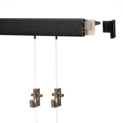 12 Meter (8 x 1,5m) SOFT-RAIL® Bilderschienen Set COMFORT (S), Schwarz Feinstruktur, versch. Längen und Farben von SOFT-RAIL